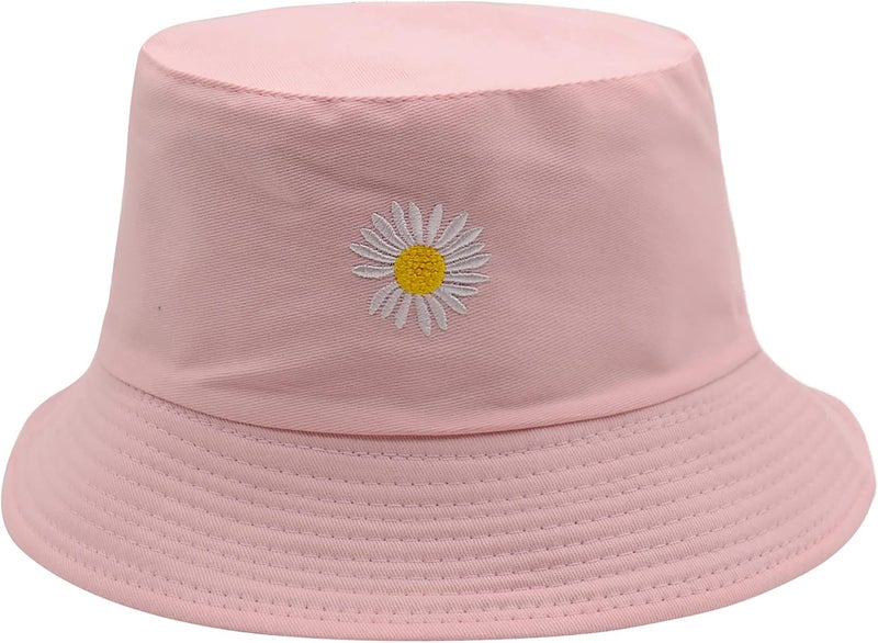EYBF Flower Reversible Bucket Hat Cotton Summer Travel Beach Sun Hats Emboridery for Women Men - Image 2